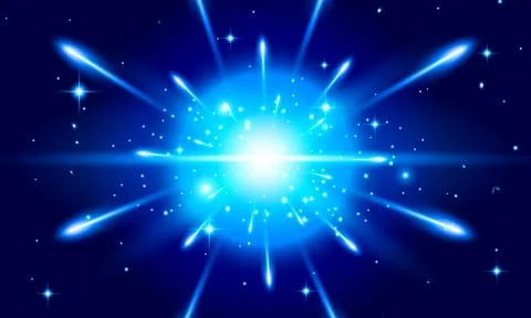 Meteor rain with falling glowing comets. Abstract light digital background. Иллюстрация