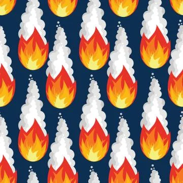 Meteor rain seamless pattern. Fire asteroid texture. Fiery sky Stock Illustration