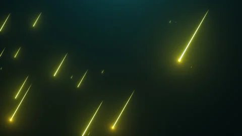 Meteor shower, abstract space background. Falling stars, comets, galaxy, neon Stock Footage 145687100