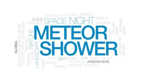 Meteor shower animated word cloud, text design animation. Kinetic typography. Stock Footage 80823925
