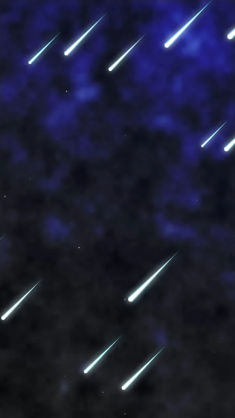 Meteor shower animation glowing shooting stars night sky cosmos Stock Footage 346641395