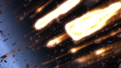 Meteor shower, Aseroids burning in earth atmosphere Stock Footage 164371709