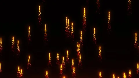 Meteor shower of bright particles, particles glow rising up Stock Footage 260400922