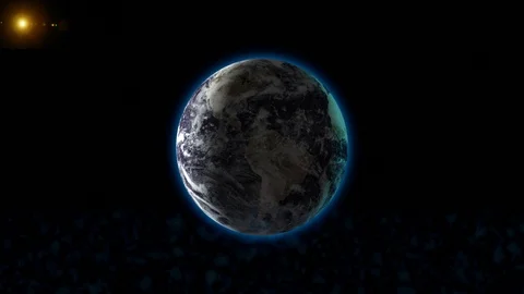 Meteor shower flying through solar system to Earth. Stock Footage 124774050