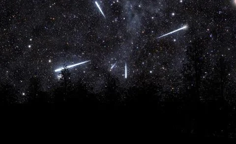 Meteor Shower Stock Illustration