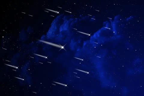 Meteor shower in the orion Stock Illustration