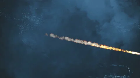 Meteor shower over continent. Stock Footage 60595655