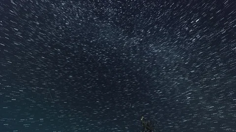 The meteor shower Perseids at the time of the highest activity, time lapse Video stock 94178824