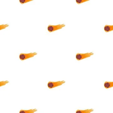 Meteor shower seamless pattern. Hand drawn comets fly background. Stock Illustration