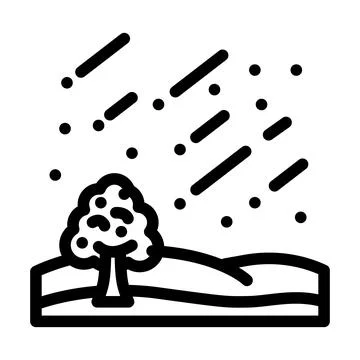 Meteor shower space exploration line icon vector illustration Stock Illustration