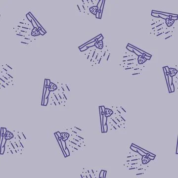 Meteor shower space exploration line vector seamless pattern イラスト素材
