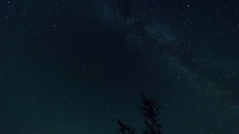 The meteor shower on starry sky, time lapse shooting on long exposure Stock Footage 94178569