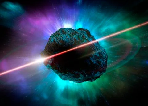 Meteor in space, artwork Stock Illustration