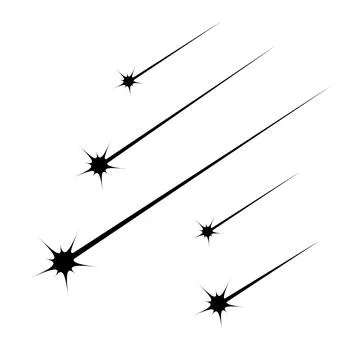 Meteor star rain isolated elements 스톡 일러스트