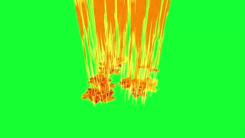 Meteor Strike Explosion with Descending Streaks on Green Screen for Dynamic Stock Footage 264626330