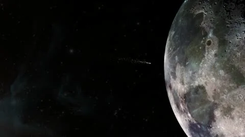 Meteor Strikes Moon Stock Footage 10606837