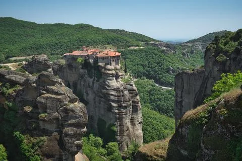 Meteora and panoramic view Stock Photos