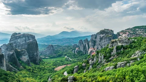 Meteora Day Timelapse Stock Footage 206435594