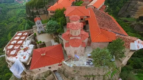 Meteora, Greece, Aerial Stock Footage