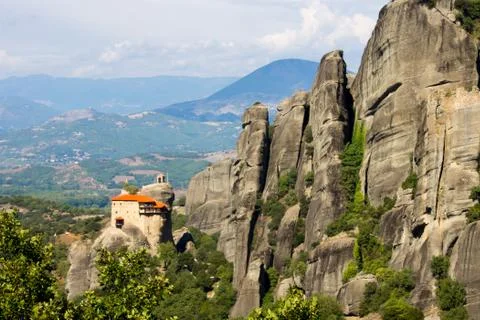 The meteora in greece Stock Photos