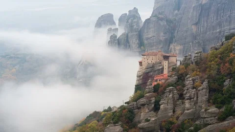 Meteora monasteries in Greece Stock Footage 82732249