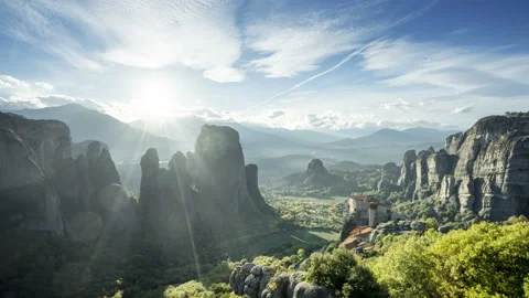 Meteora monasteries in Greece, timelapse Stock-Footage 86084072