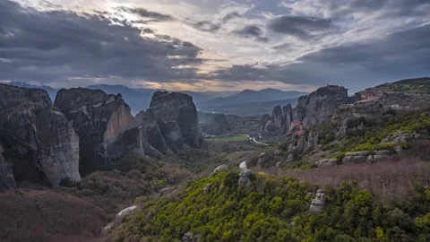 Meteora Monasteries, Greece, Timelapse Stock Footage 233471290