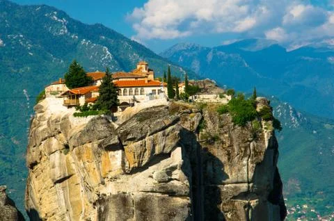 Meteora Monasteries Holy Trinity Monastery, Kalabaka, Greece Stock Photos