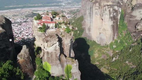 Meteora Monastery, Drone-shot Stock Footage 141359377