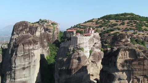 Meteora Monastery Greece, Drone-shot Stock Footage 141359772