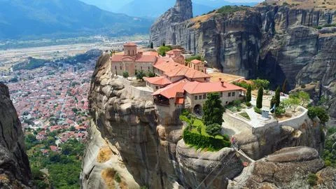 Meteora Monastery in Greece Stock Photos