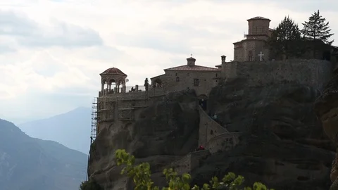 Meteora Monastery Long Shot Video stock 101283325