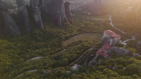 Meteora Monastery at Sunset 스톡 동영상 331068361