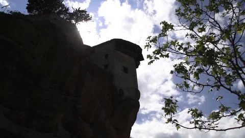 Meteora monastery thessaly, time lapse  monastery holy trinity in meteora greece Video stock 127023703