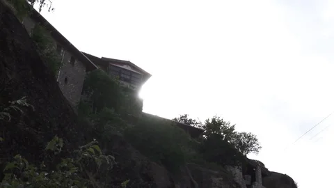 Meteora monastery thessaly, time lapse  monastery holy trinity in meteora greece Video stock 127024142