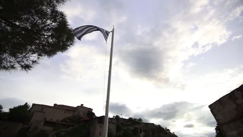 Meteora monastery thessaly time lapse  monastery holy trinity meteora greece Video stock 129090145
