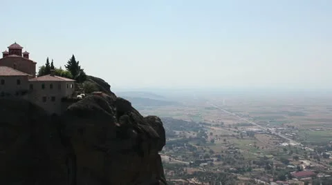 Meteora monastery total (with surroundings) Stock Footage 11819254