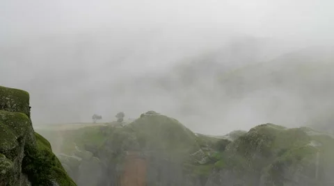 Meteora Mountain in the Cloud. 4К Stock Footage 61551857