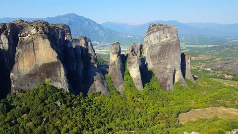 Meteora mountains 스톡 동영상 80074270