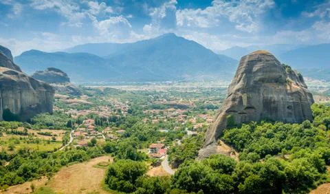 Meteora rocks landscape Stock Photos