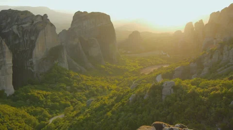 Meteora at sunset. Greece Stock Footage 39311024