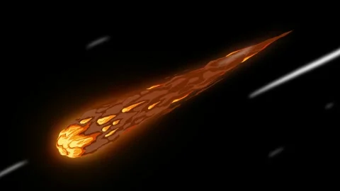Meteorite Asteroid Burning Stock Footage 297855479