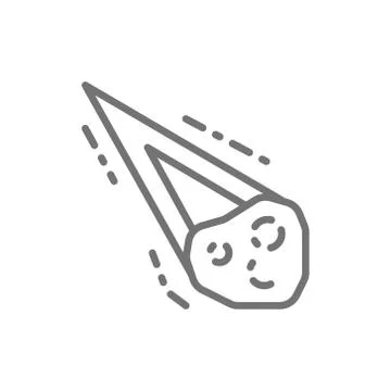 Meteorite, comet, asteroid, meteor line icon. Stock Illustration