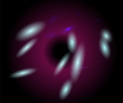 Meteorite on the dark purple background Stock Illustration