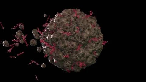 Meteorite with DNA molecules. 3d animation render. Stock Footage 307577768