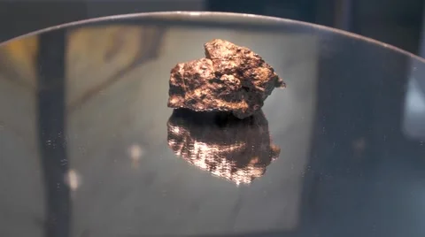 Meteorite in exhibition Stock Footage 41714226