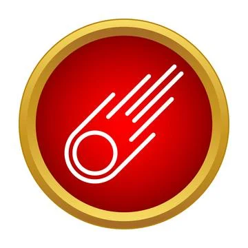 Meteorite falling icon representing celestial body impact threat Stock Illustration