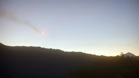 Meteorite falls to earth. Sunrise Red metorit Stock Footage 259385286