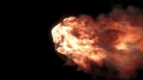 Meteorite With Fire And Smoke Vidéo 61452563