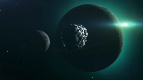 A meteorite flies to an unknown planet. the concept of becoming a world after 스톡 동영상 172950719